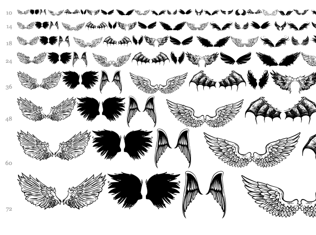 Wings of Wind TFB font waterfall